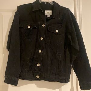 Womens Forever 21 Black Jean Jacket Size S